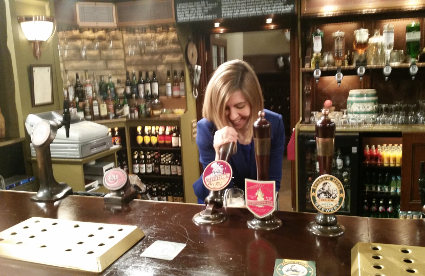 Pulling a pint on the set of Emmerdale