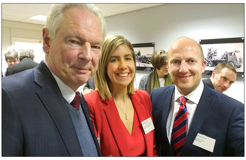 Franis Maude visiting local employers with Andrea Jenkyns