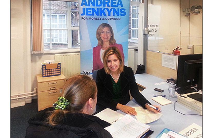 Andrea Jenkyns taking part in mock interviews